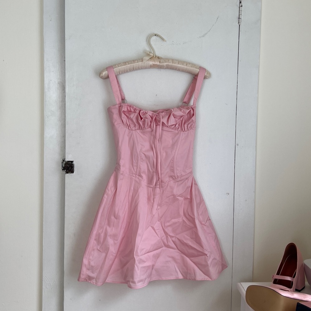 House of CB pink mini dress🎀Carlotta Corset Bodice Cotton Blend Cocktail Dress